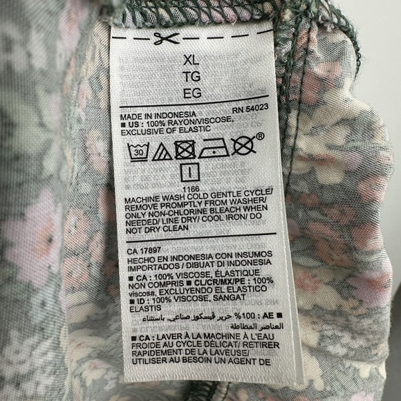 Old Navy Floral Cami Dress Size XL Smocked Cottagecore Ruffle Hem Spring Green - Picture 8 of 8